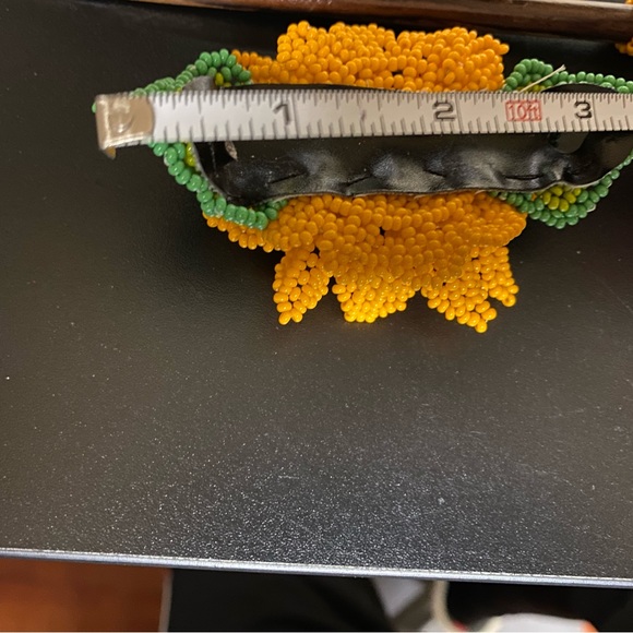 Orange Beaded Hair Wooden Stick Flower accessories - Picture 9 of 11